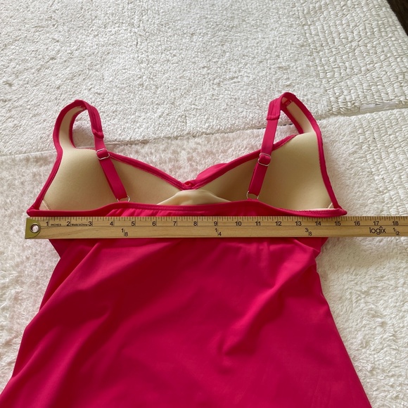 Talbots Tankini Top Women's Size 10 Swimwear Pink Padded Beach - Picture 8 of 8